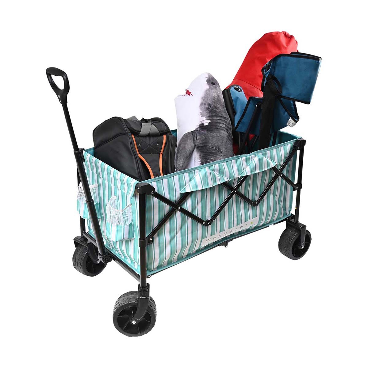 Wanderer Flat Fold Beach Cart 100kg Ocean Green, , bcf_hi-res