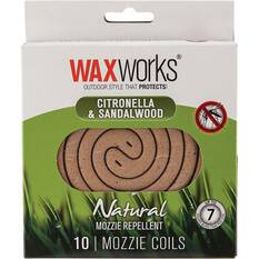 Waxworks Citronella and Sandlewood Coils 10 Pack, , bcf_hi-res