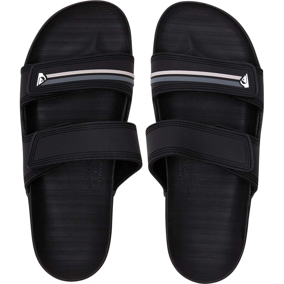 Quiksilver Men's Rivi Double Adjust Slides Black / Grey 8, Black / Grey, bcf_hi-res