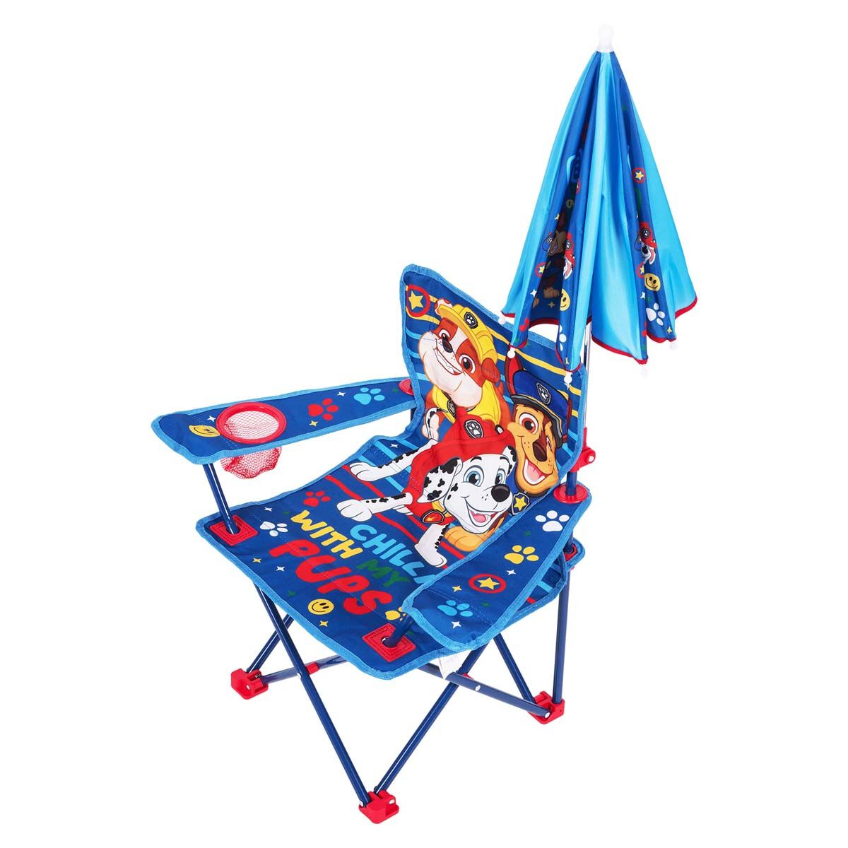 Paw Patrol Kids Camp Chair with Umbrella 30kg, , bcf_hi-res
