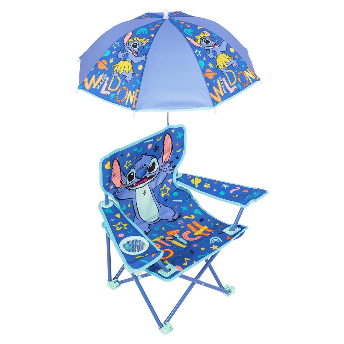 Lilo and Stitch Kids Camp Chair with Umbrella 30kg, , bcf_hi-res