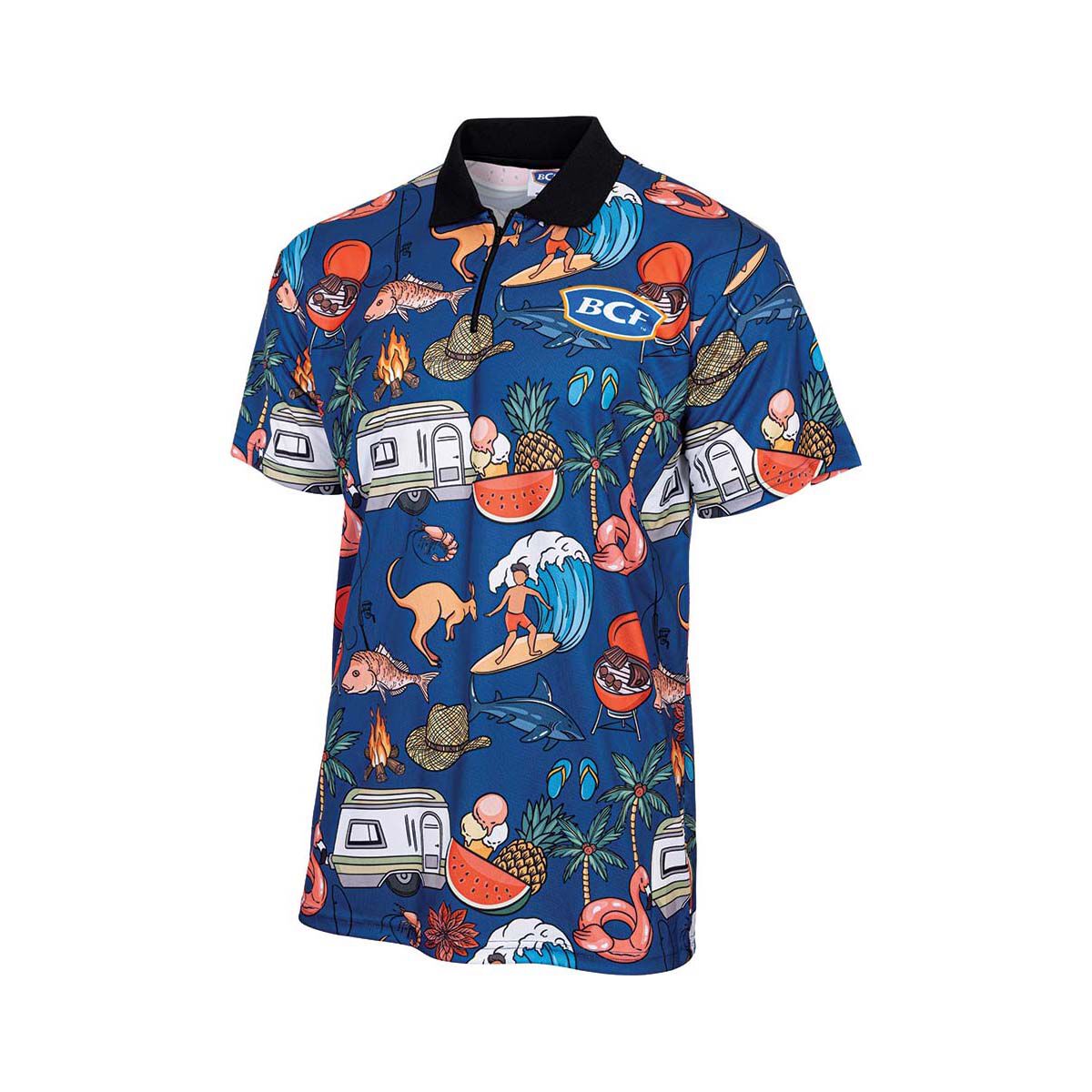 BCF Summer Holidays Short Sleeve Fishing Shirt XXS, , bcf_hi-res