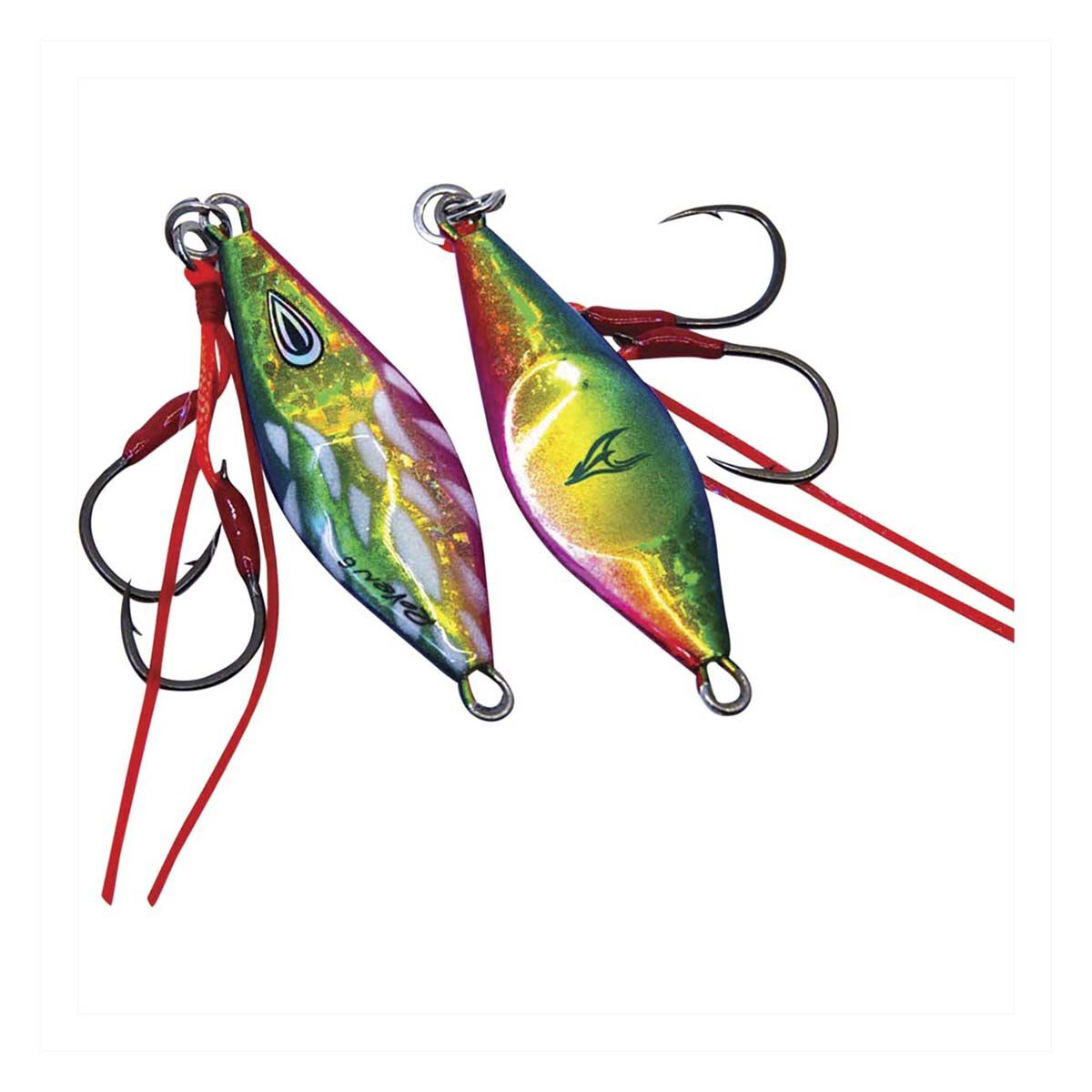 Ocean's Legacy Roven Rigged Jig Lure 6g Aqua Rainbow, Aqua Rainbow, bcf_hi-res