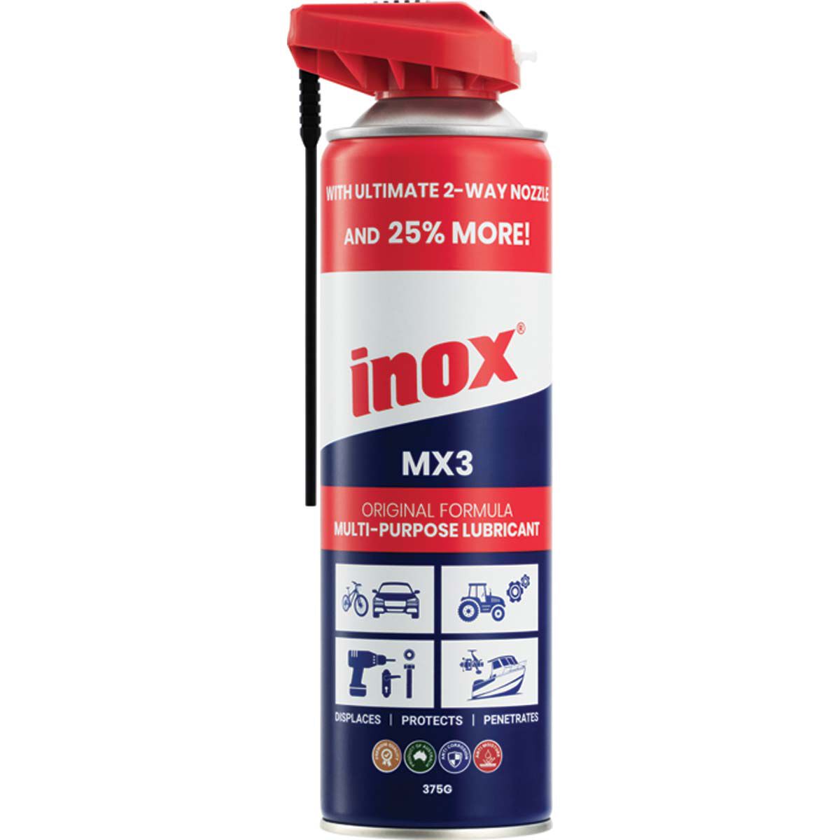 Inox MX3 Multi-Purpose Lubricant Can With Two-Way Nozzle 375gm, , bcf_hi-res