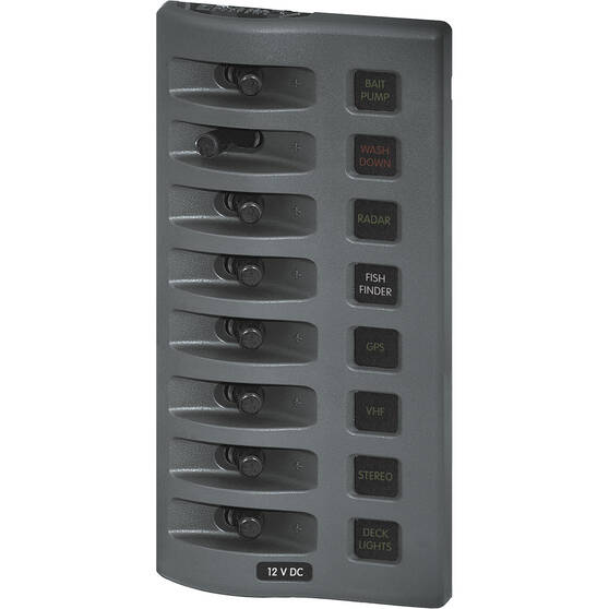 Blue Sea Systems WeatherDeck Fused 8 Switch Panel, , bcf_hi-res