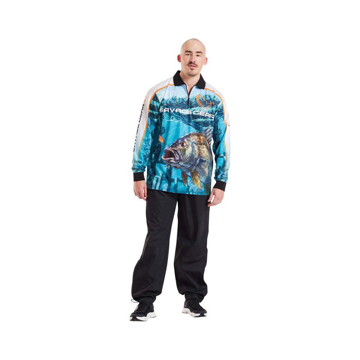 Savage Gear Men's Bream Fishing Shirt, Blue, bcf_hi-res
