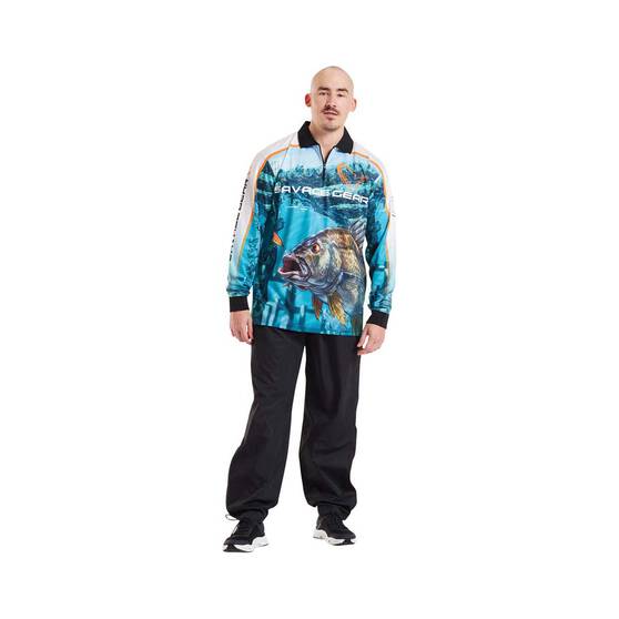 Savage Gear Men's Bream Fishing Shirt Blue M, Blue, bcf_hi-res