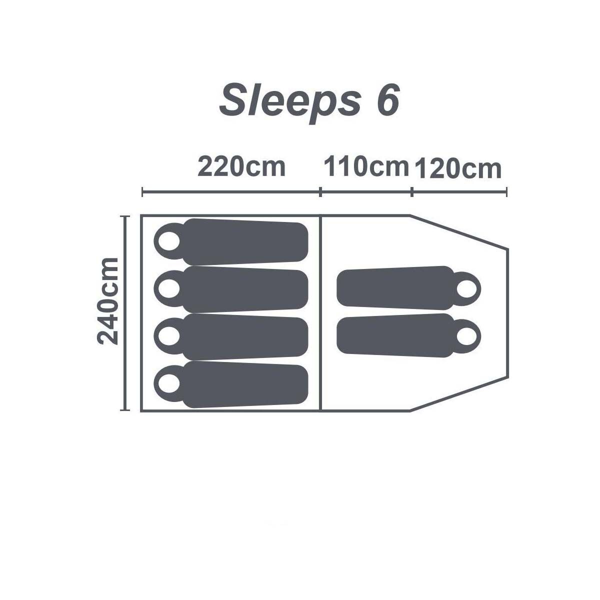 Wanderer Magnitude Dome Tent 6 Person, , bcf_hi-res