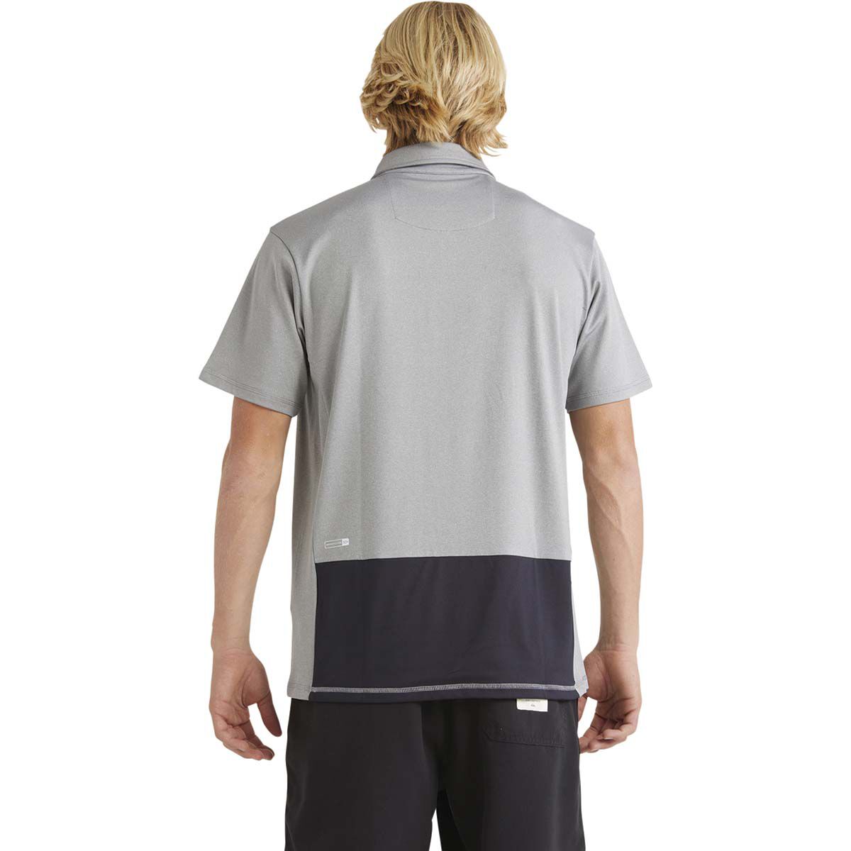 Quiksilver Men's Baitball Polo Rashie, Sharkskin, bcf_hi-res