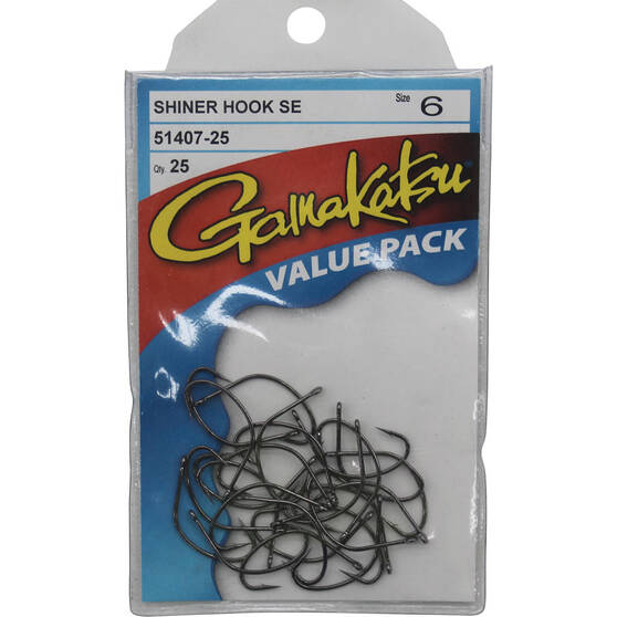 Gamakatsu Shiner Fishing Hooks Size 6 25 Pack, , bcf_hi-res