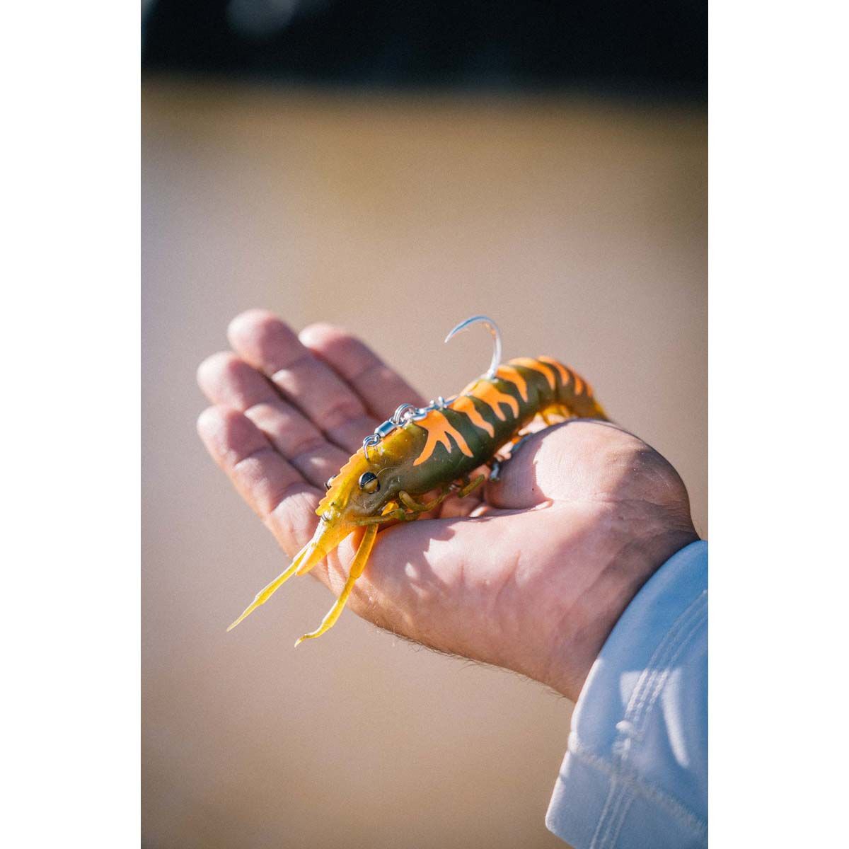 Nomad Live Ops Sumo Shrimp Pre-Rigged Soft Plastic Lure 6.5in Fire Tiger, Fire Tiger, bcf_hi-res