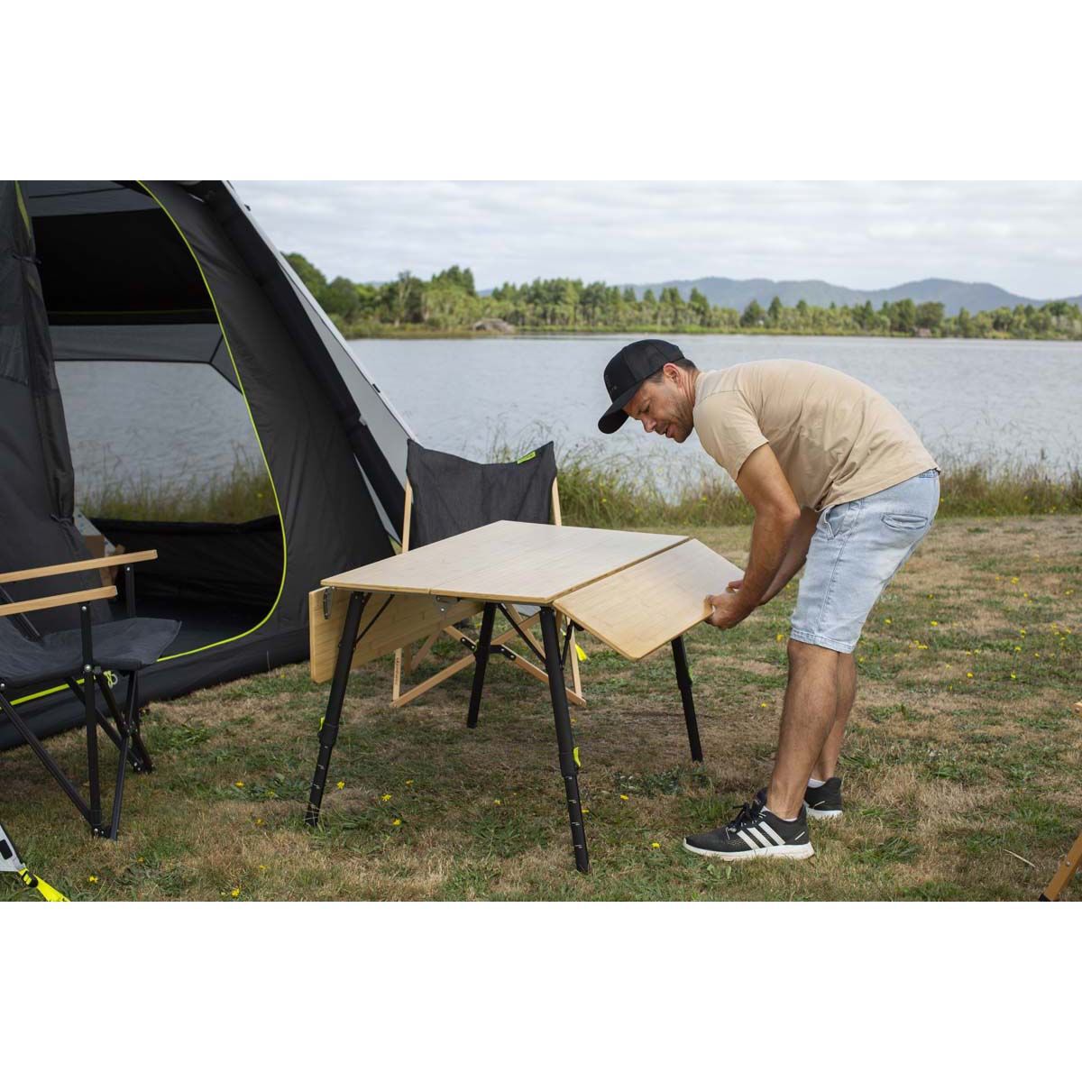 Zempire Kitpac Pro Extra Large Bamboo Camping Table, , bcf_hi-res