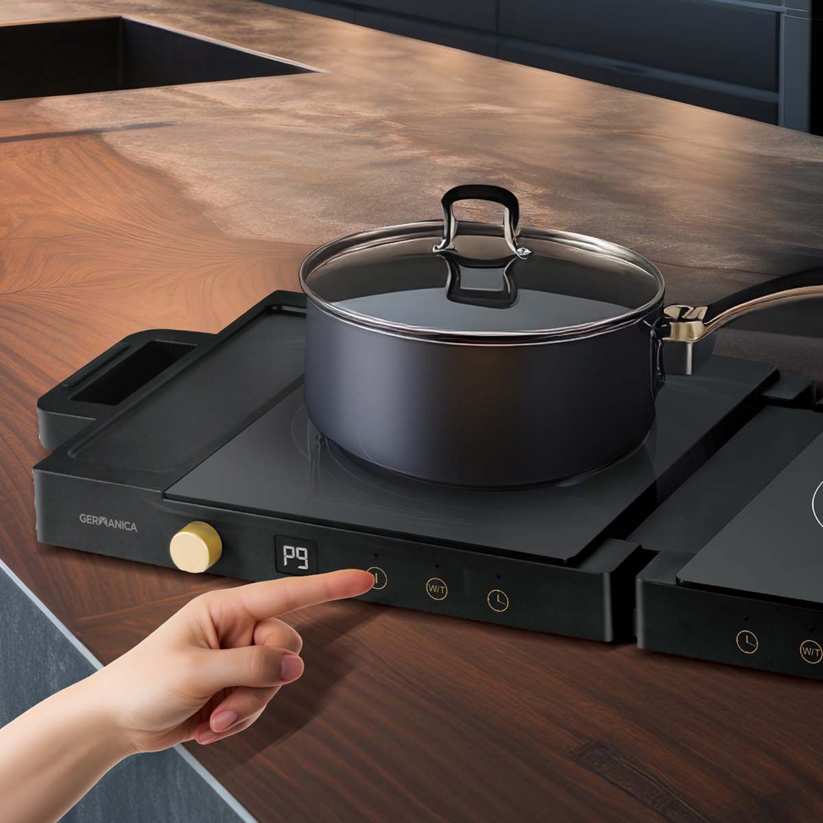 Germanica Foldable Double Induction Cooktop, , bcf_hi-res
