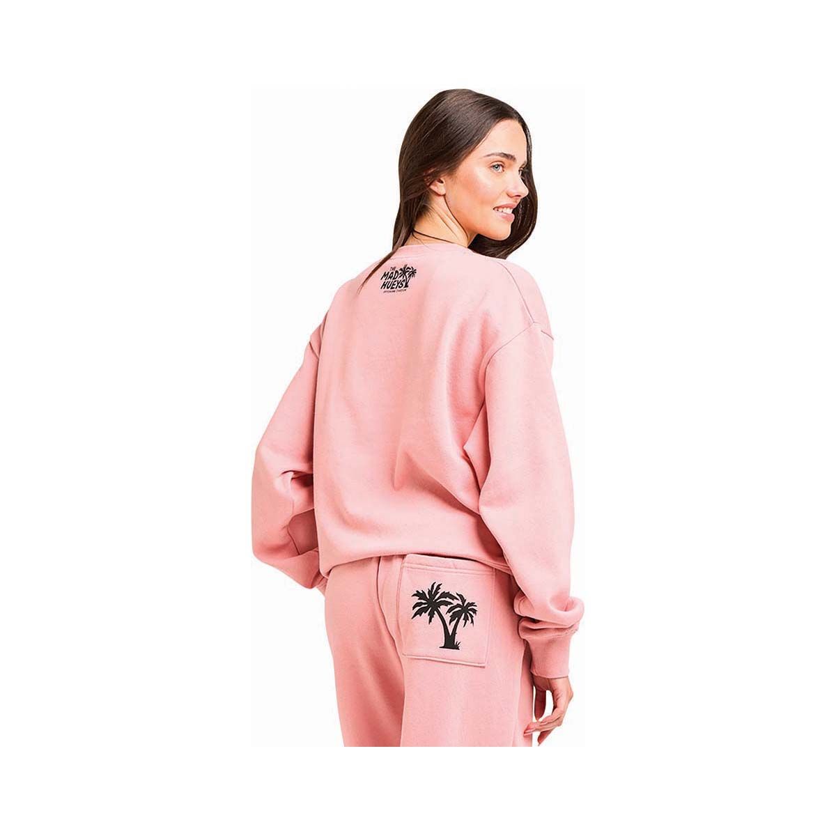 The Mad Hueys Women&rsquo;s Jumping To Conclusions Fleece Crew, Dusty Pink, bcf_hi-res