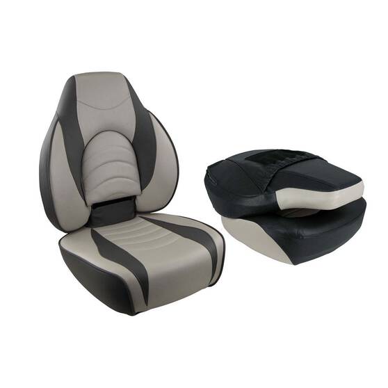 BLA Fish Pro High Back Fold Down Seat Charcoal/Grey Charcoal/Grey, Charcoal/Grey, bcf_hi-res
