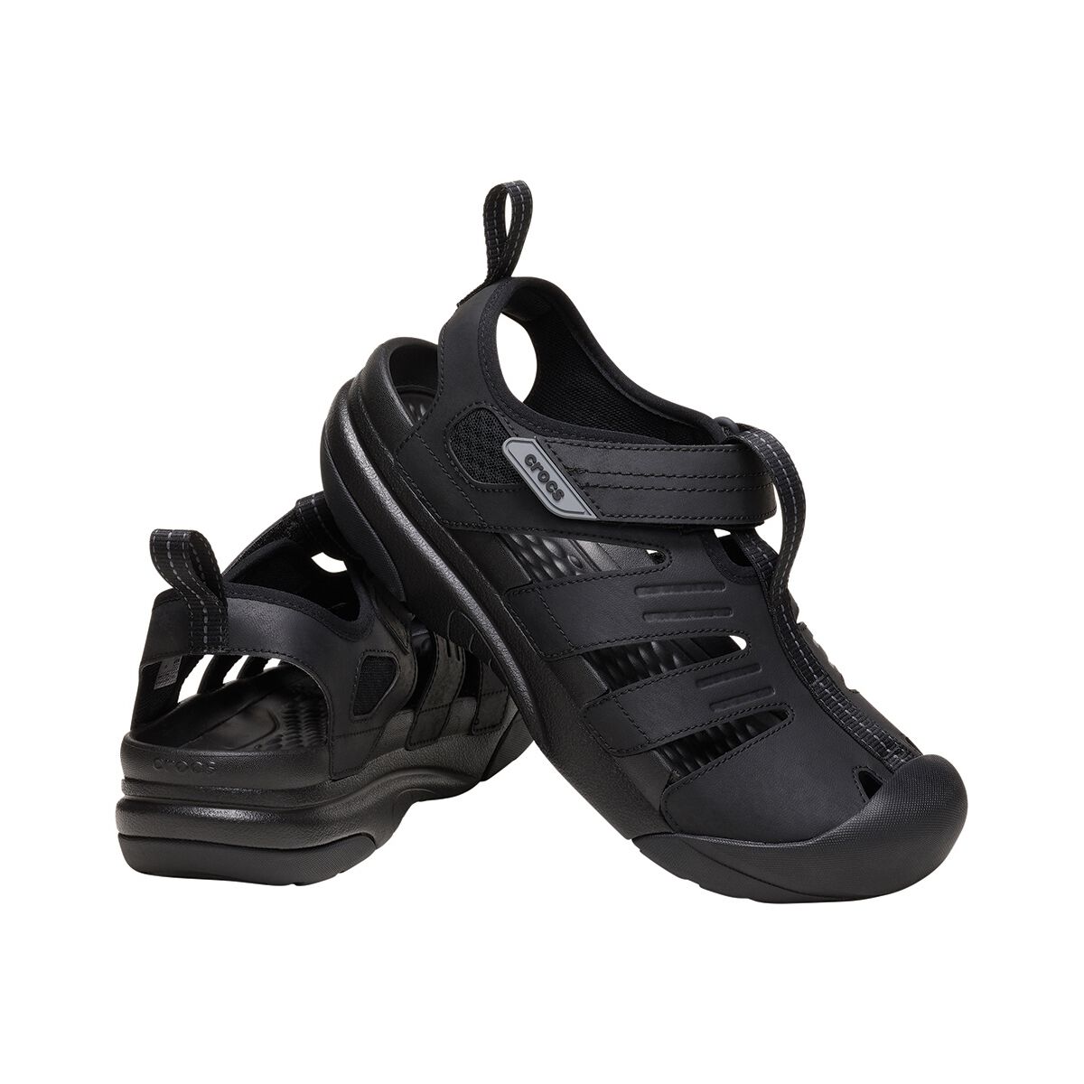 Crocs Men's Yukon Fisherman Clogs, Black, bcf_hi-res