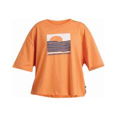 Quiksilver Rising Sun Short Sleeve Shirts for Women, Coral Gold, bcf_hi-res