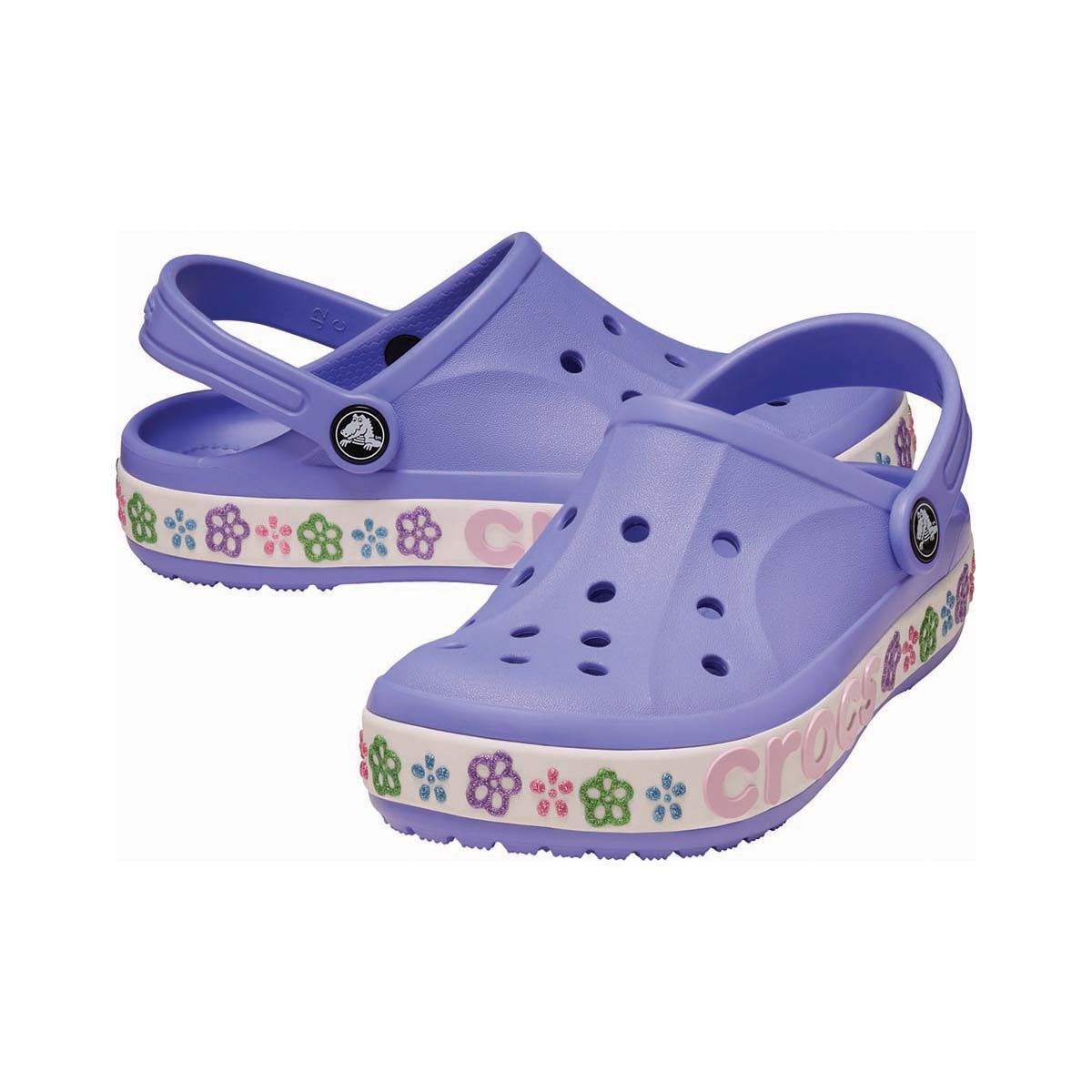 Crocs Kids' Bayaband Flower Band Clogs, Digital Violet, bcf_hi-res