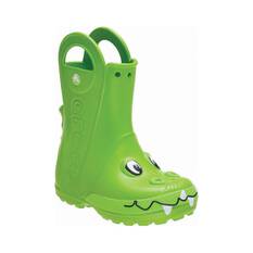 Crocs Kids’ Handle It Duke the Crocodile Rainboots Green C5, Green, bcf_hi-res