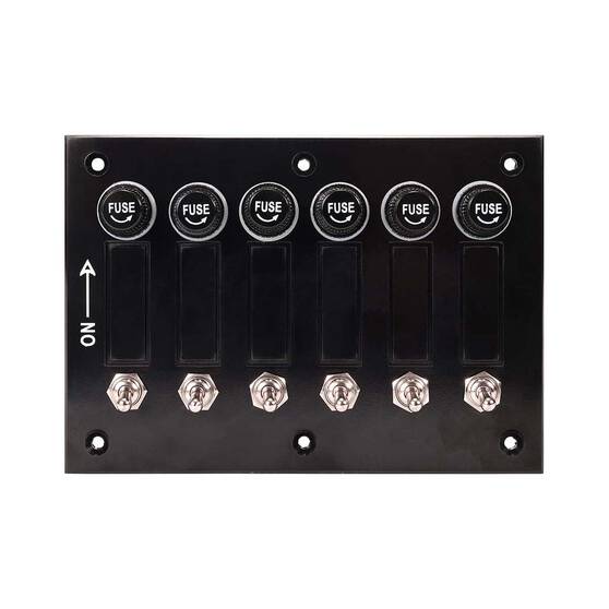 Bowline Switch Panel 6 Gang Bakelite Black, , bcf_hi-res