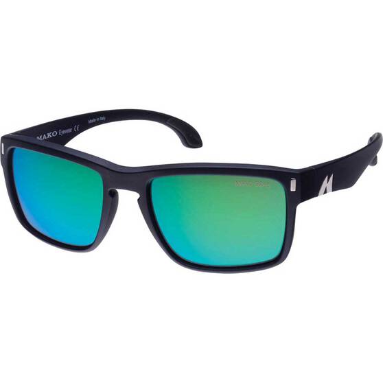 MAKO GT Polarised Men's Sunglasses Black with Green Lens, , bcf_hi-res