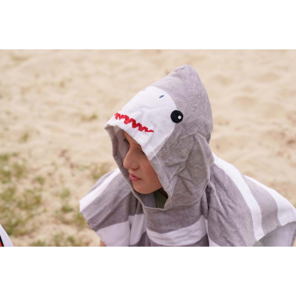Kids Hooded Towel Shark, , bcf_hi-res