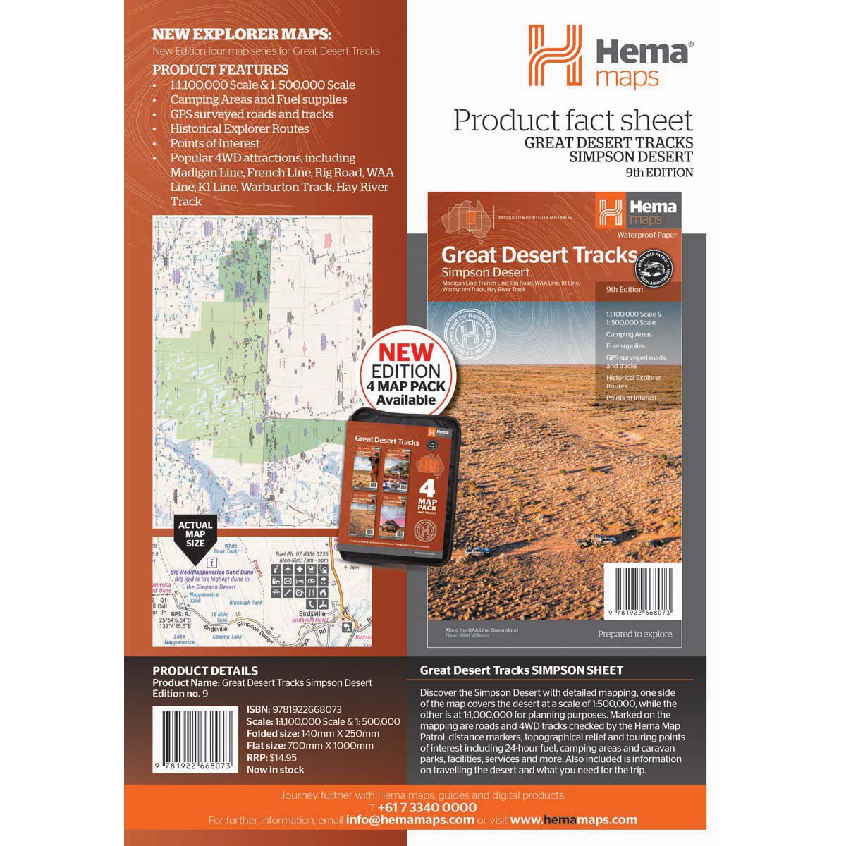 Hema Map Great Desert Tracks Simpson Desert, , bcf_hi-res
