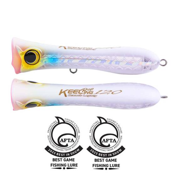 Ocean's Legacy Keeling Pop Surface Popper Lure 170mm Blue Pink Silver, Blue Pink Silver, bcf_hi-res
