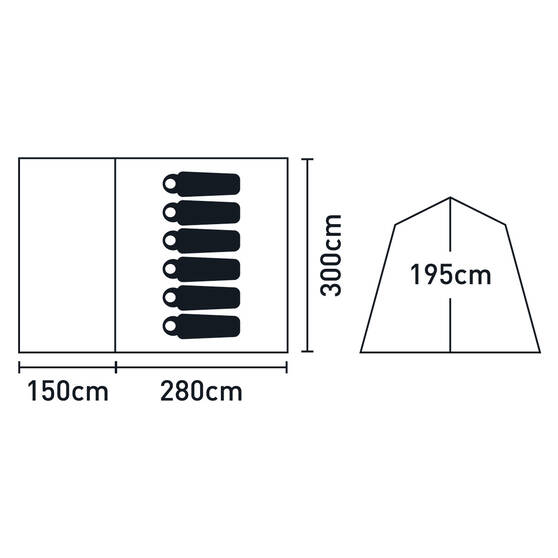 earth by Wanderer® Mataranka Recycled Material Instant Tent 6 Person, , bcf_hi-res