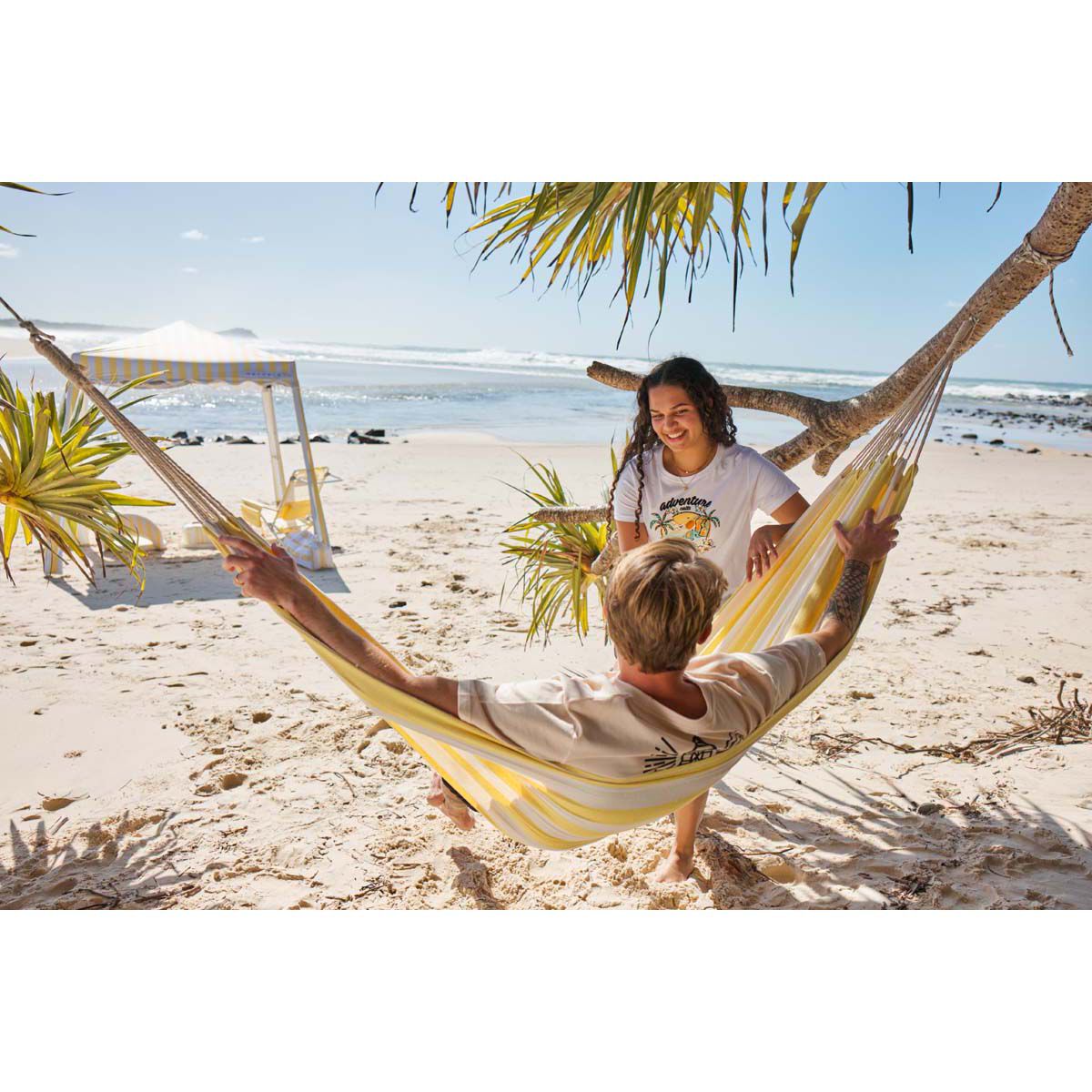 Wanderer Yellow Stripe Single Hammock, , bcf_hi-res