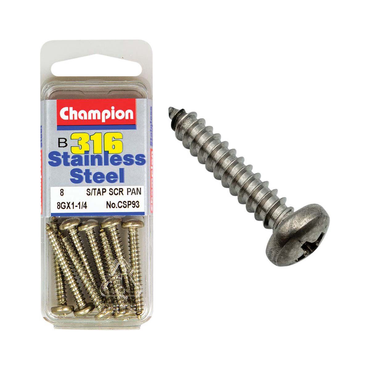 Champion Self Tapping Countersunk Screws, , bcf_hi-res