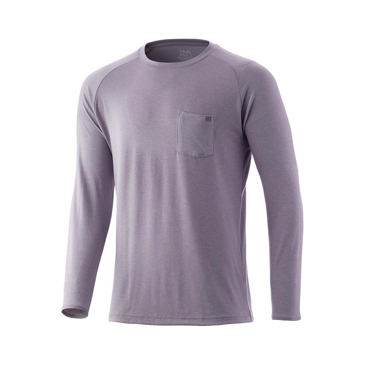 Huk Men's Waypoint Long Sleeve Fishing Shirt Overcast S, Overcast, bcf_hi-res