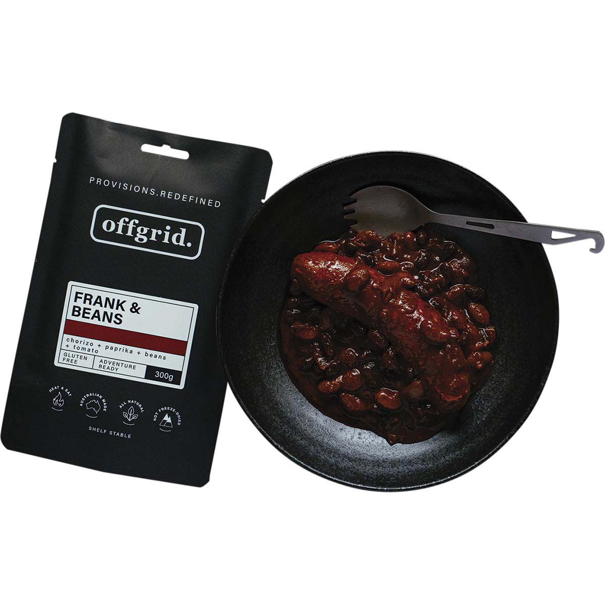 Offgrid Frank and Beans Heat and Eat Meal 300g, , bcf_hi-res