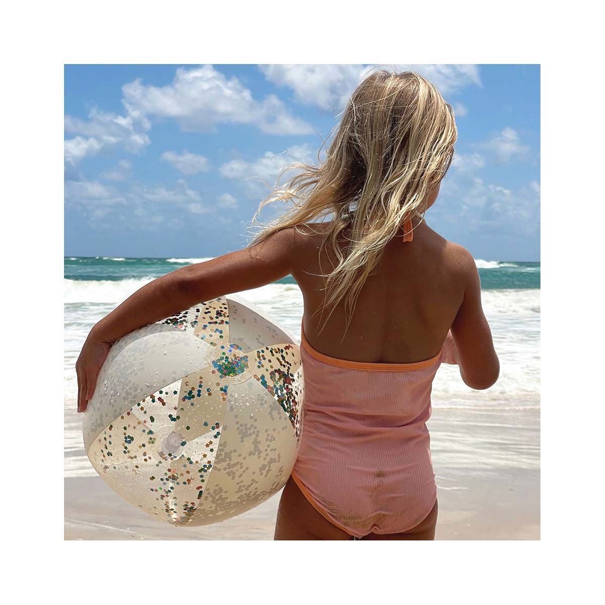 SUNNYLiFE Cotton Candy Cherry Inflatable Beach Ball, , bcf_hi-res