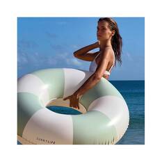 SUNNYLiFE Vacay Olive Stripe Inflatable Pool Tube, , bcf_hi-res