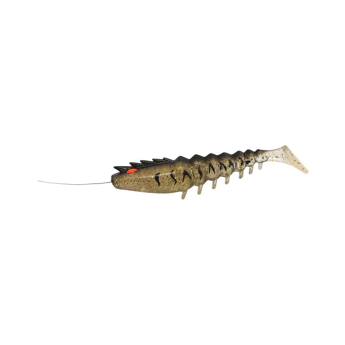 Shimano Squidgies Prawn Paddle Tail Soft Plastic Lure 110mm Black Gold, Black Gold, bcf_hi-res