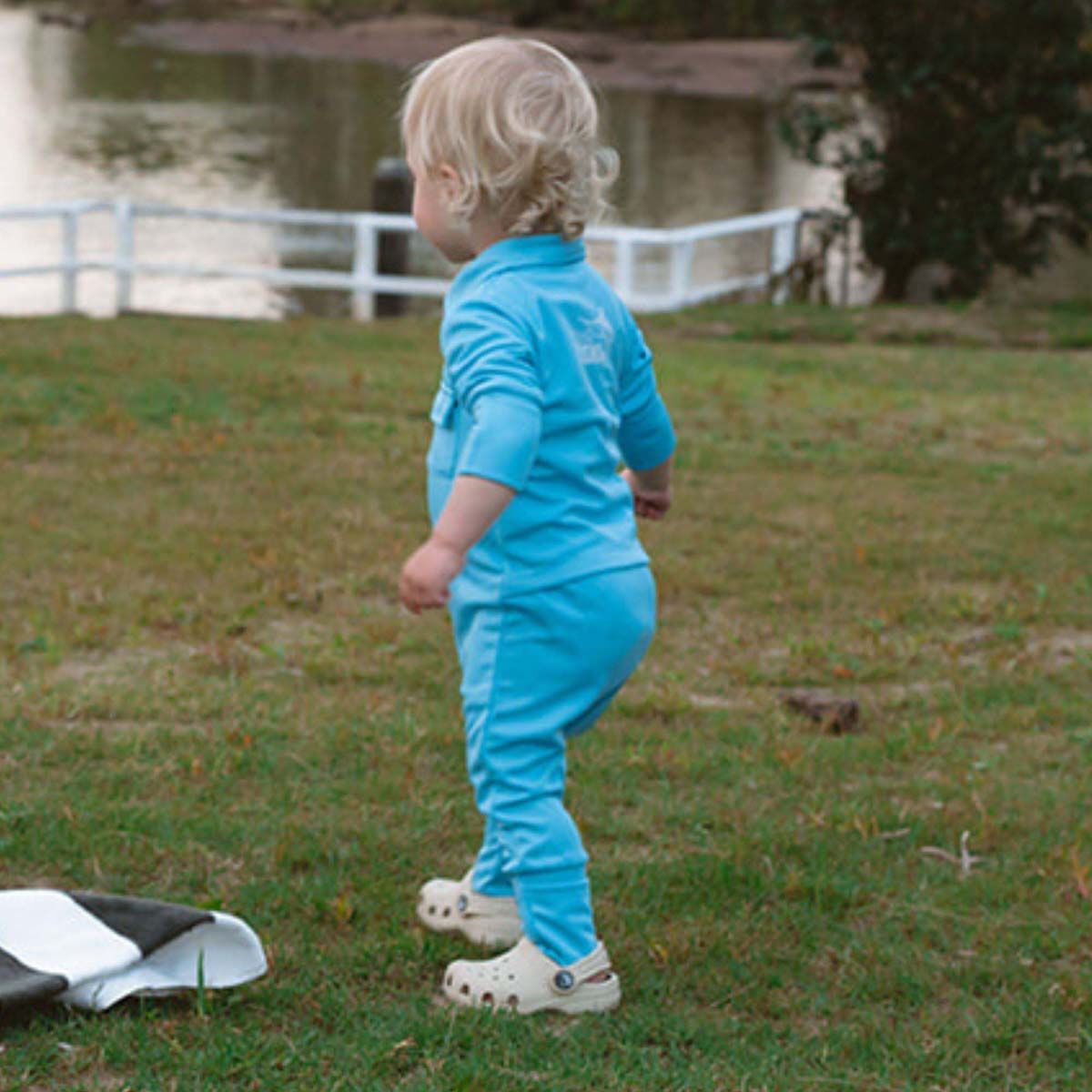 Little Fisho UV Defender Kids Onesie Ocean Blue Ocean Blue 000, Ocean Blue, bcf_hi-res