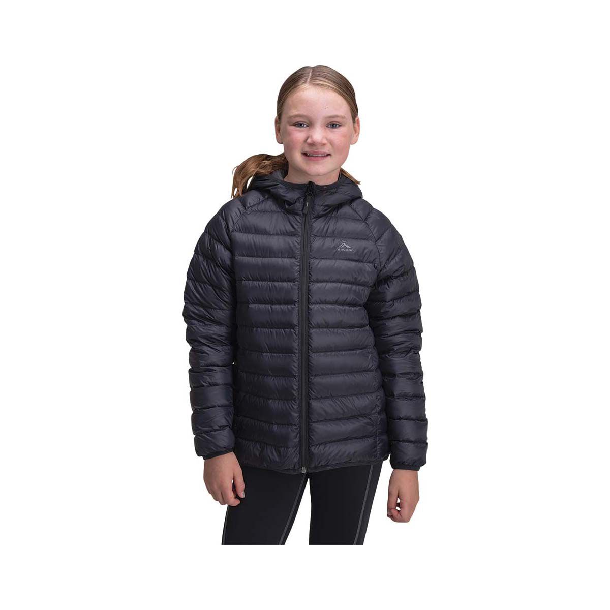 Macpac Kids' Uber Light Hooded Down Puffer Jacket V3 Black 10, Black, bcf_hi-res