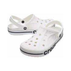 Crocs Unisex Bayaband Clogs White/Navy M4/W6, White/Navy, bcf_hi-res