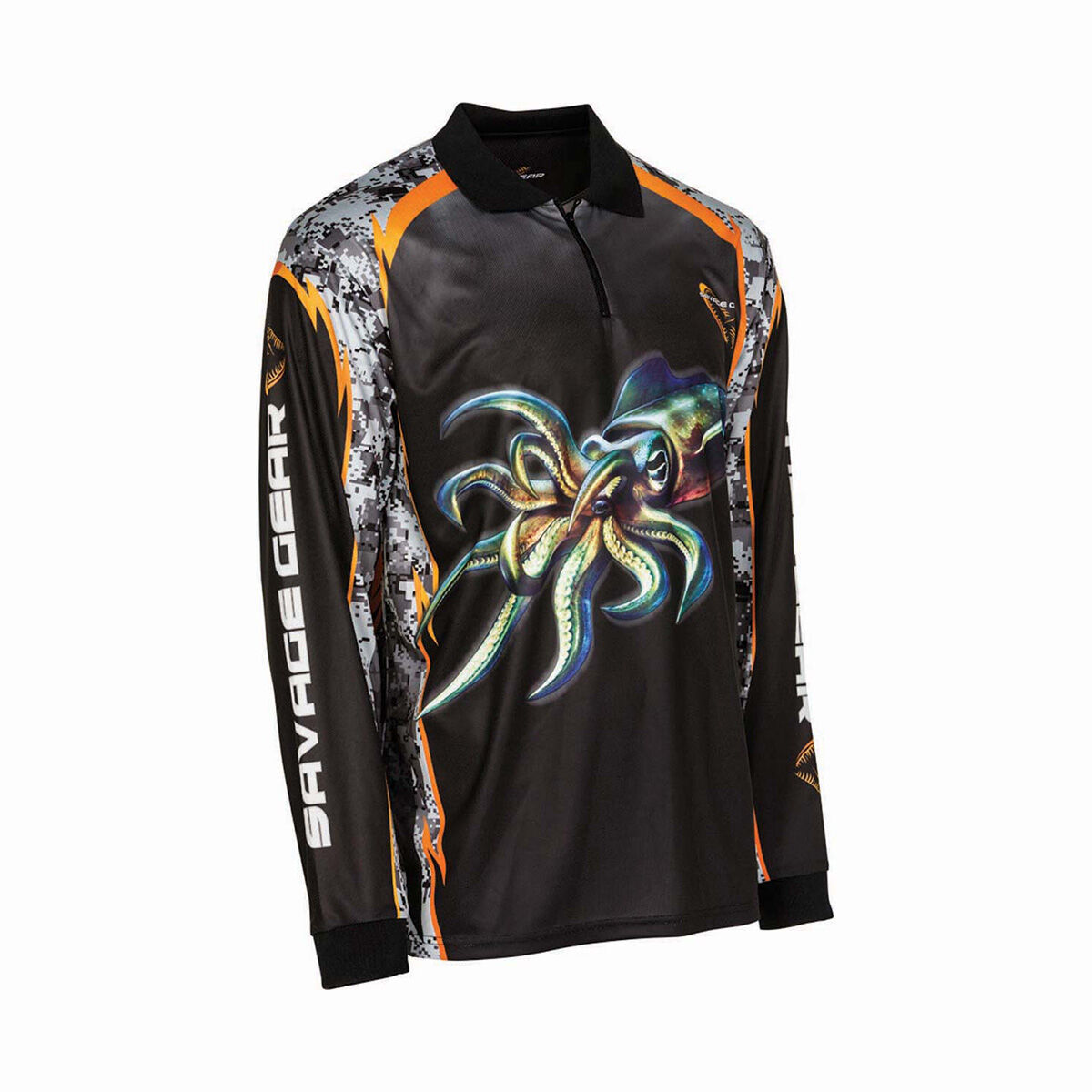 Savage Gear Men's Squid Fishing Shirt Black 3XL, Black, bcf_hi-res