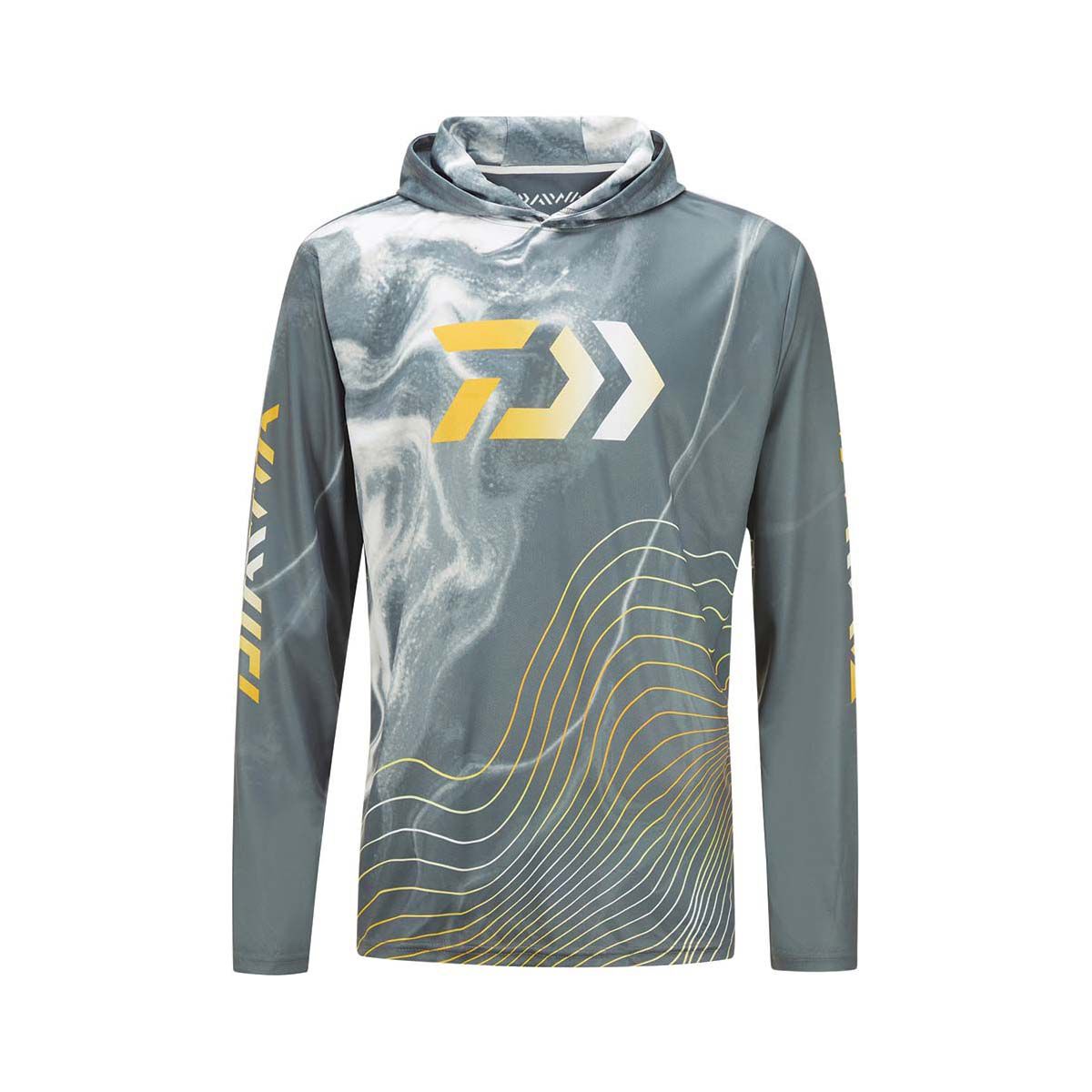 Daiwa Men's Gold & White Hooded Fishing Shirt, , bcf_hi-res