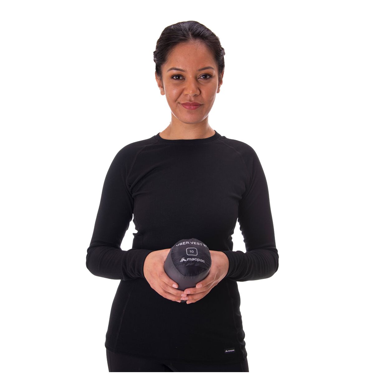 Macpac Women's Uber Light Down Puffer Vest, Black, bcf_hi-res