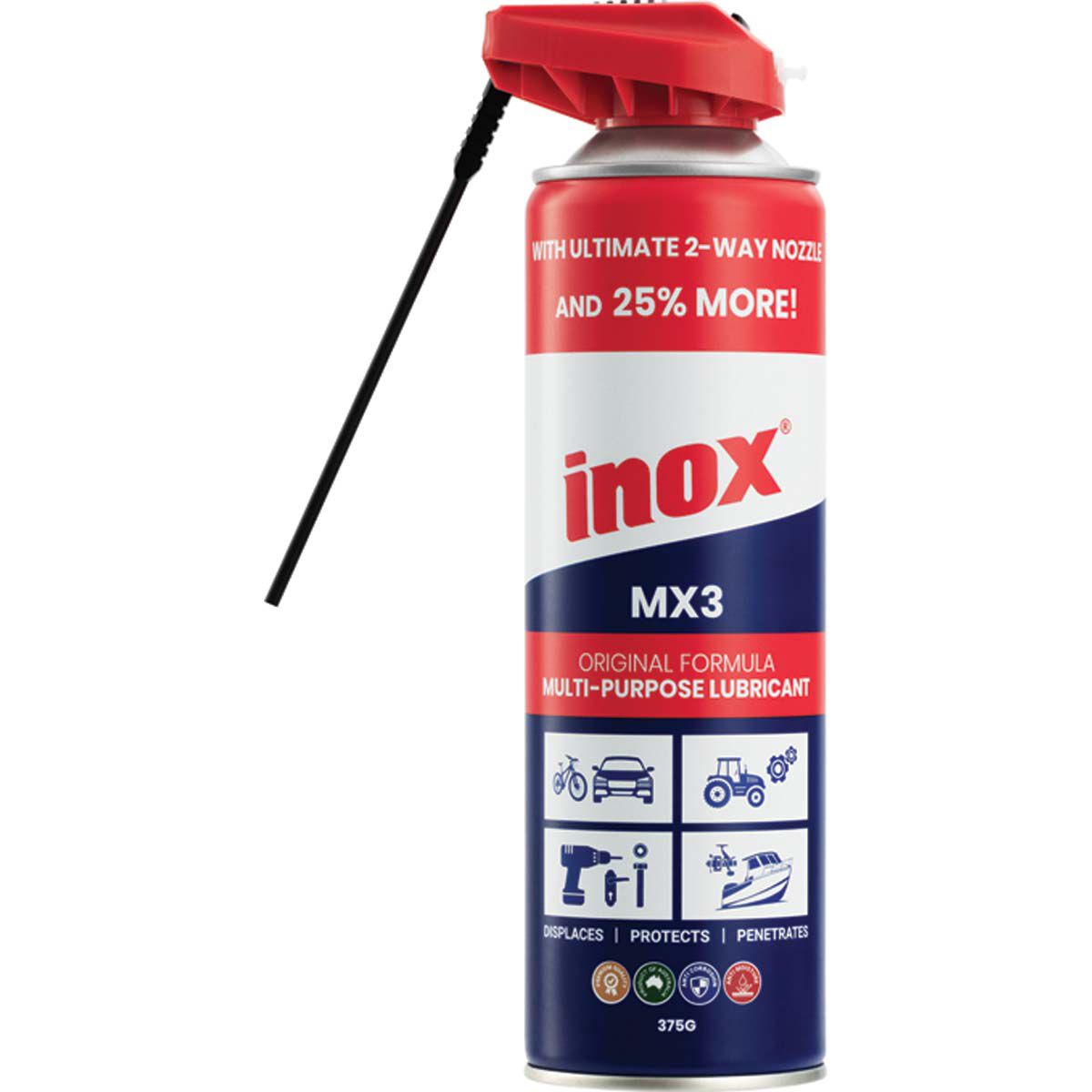 Inox MX3 Multi-Purpose Lubricant Can With Two-Way Nozzle 375gm, , bcf_hi-res