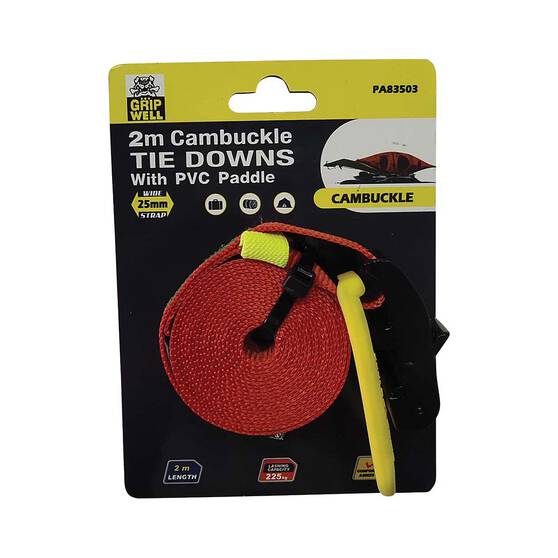 Gripwell Cambuckle Tie Down 225kg 2m, , bcf_hi-res