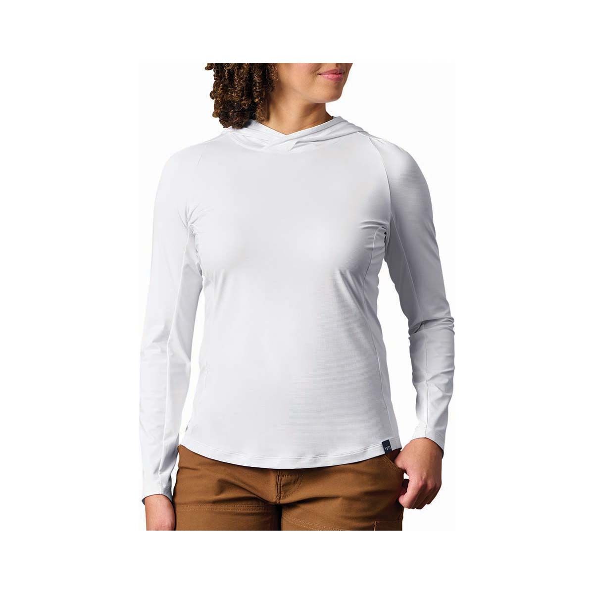 YETI&reg; Women&rsquo;s Hooded Ultra Lightweight Sunshirt, White, bcf_hi-res