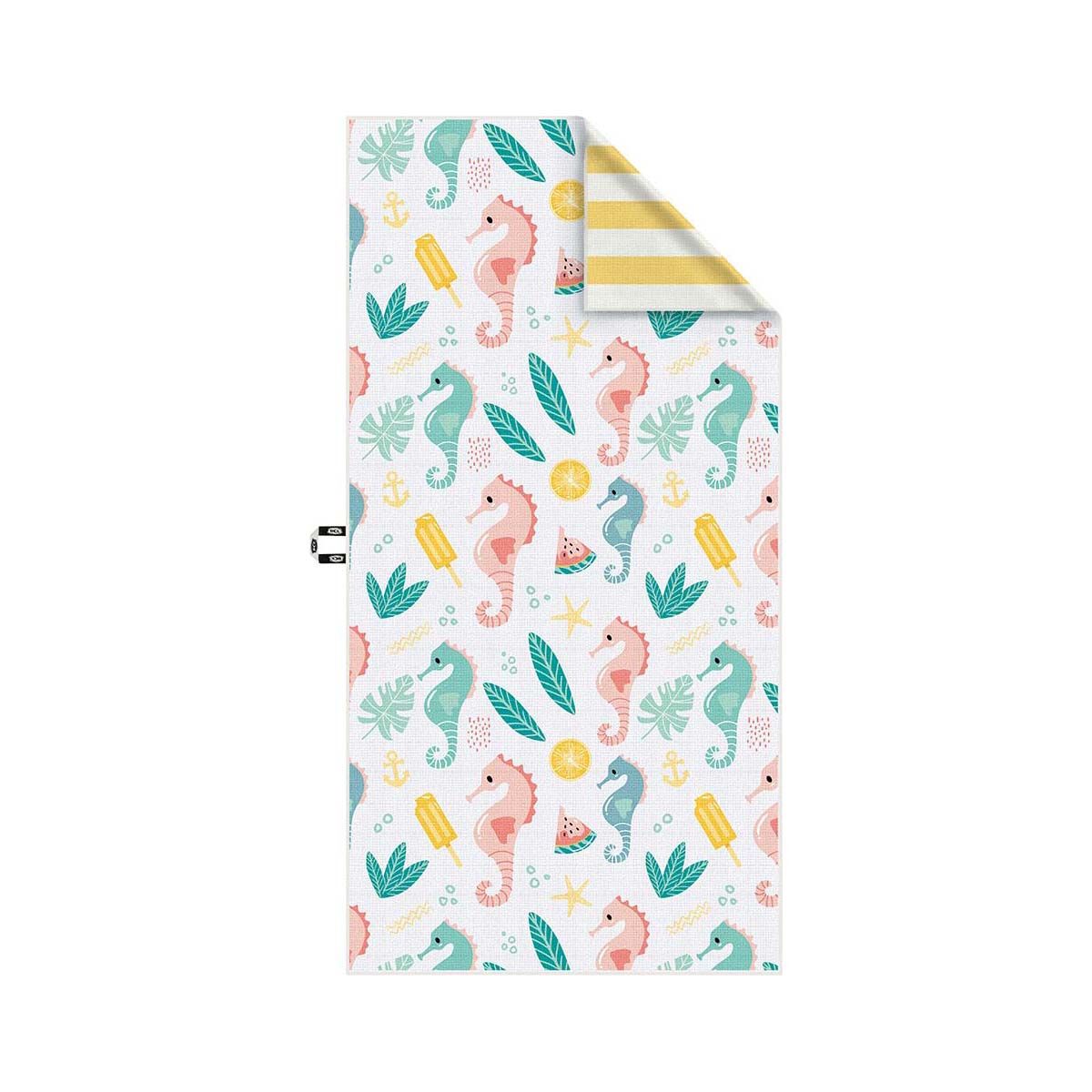 BCF Packable Towel Yellow Seahorse, , bcf_hi-res