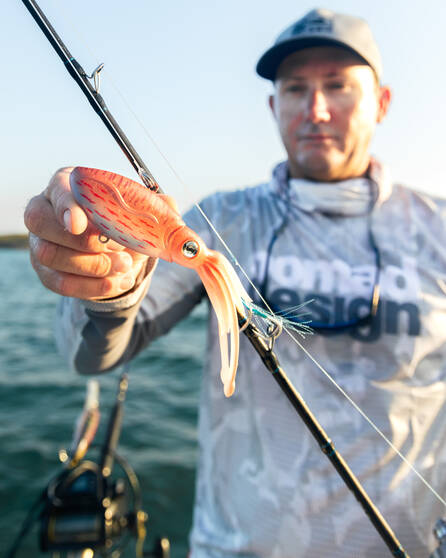 Nomad Squidtrex Jig Lure 110mm Orange Tiger, Orange Tiger, bcf_hi-res
