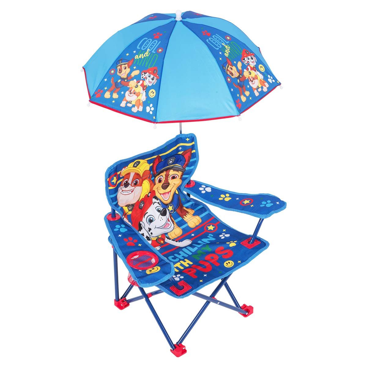 Paw Patrol Kids Camp Chair with Umbrella 30kg, , bcf_hi-res