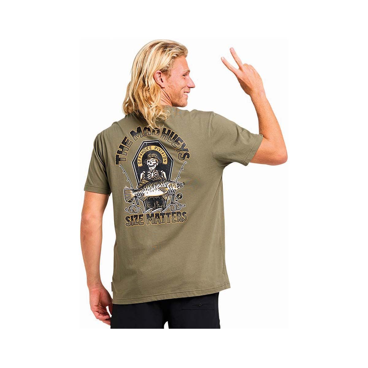 The Mad Hueys Men&rsquo;s Size Matters Short Sleeve Shirt, Olive, bcf_hi-res
