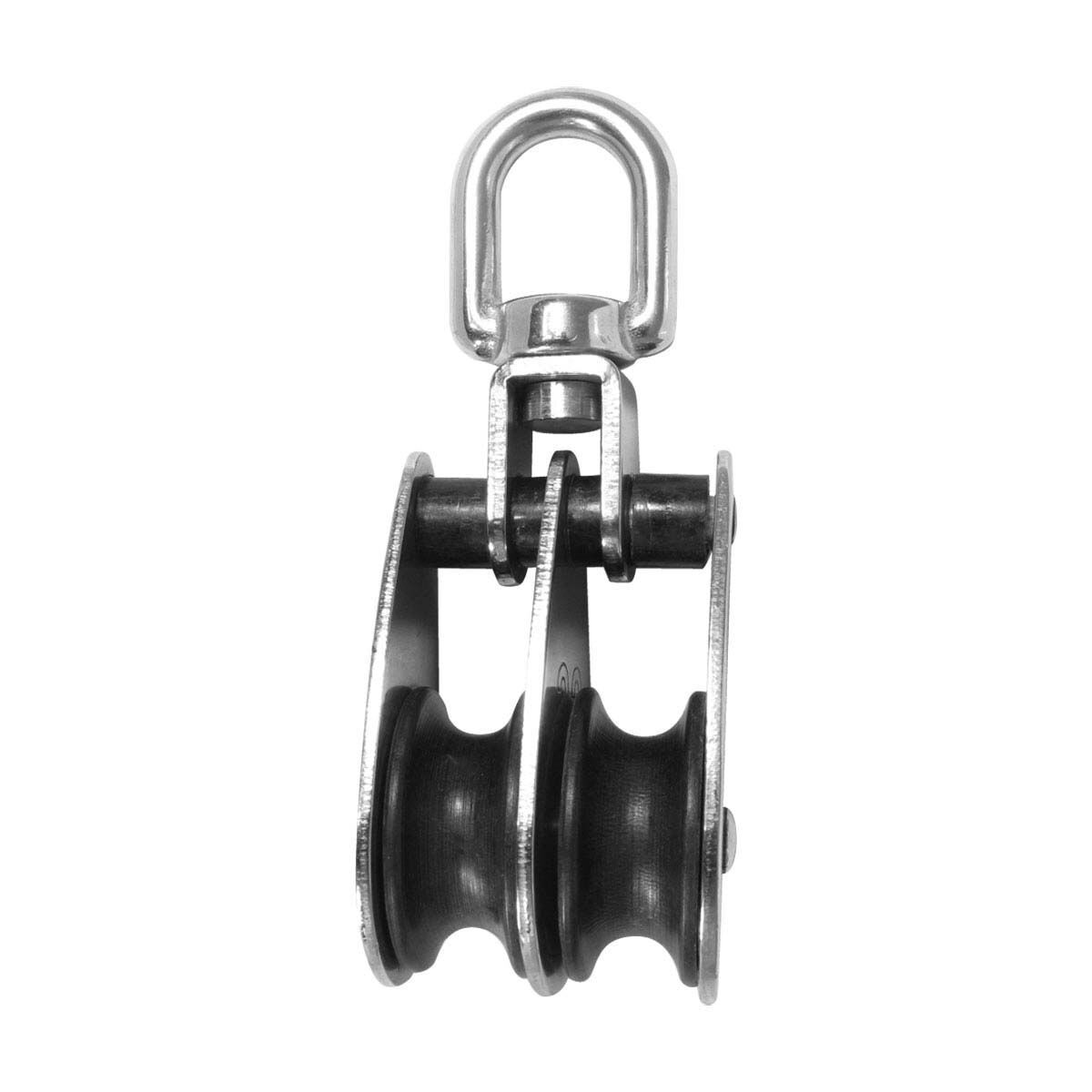 BLA Stainless Steel Double Block Swivel Nylon Sheave 10 x 25mm, , bcf_hi-res